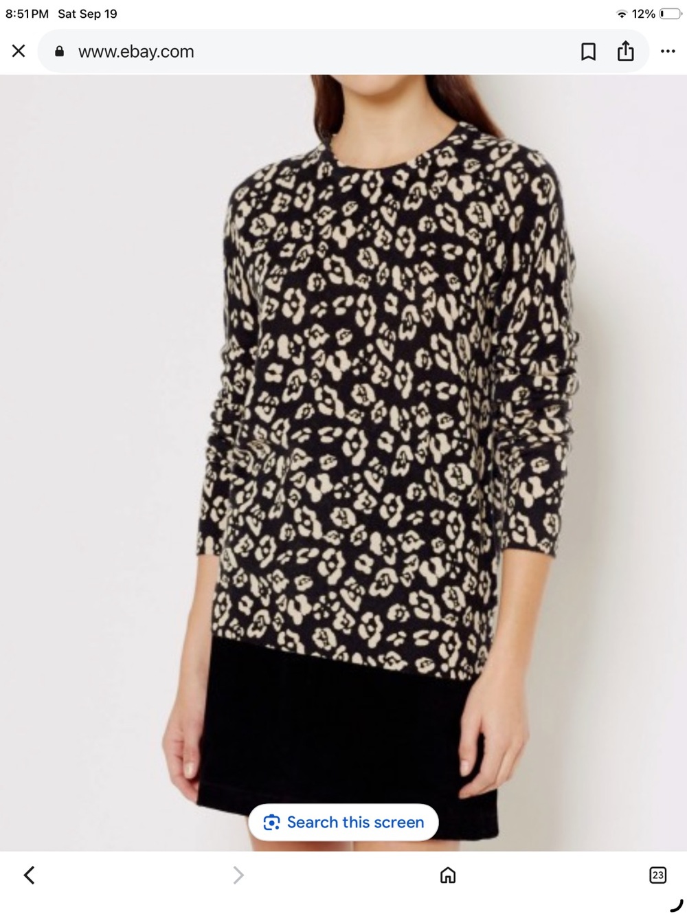 Equipment women’s Leopard Sloan cashmere Crewneck Sweater size small